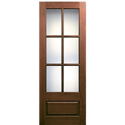96" Tall 6-Lite 1-Panel True Divided Lite (TDL) Fiberglass Entry Door